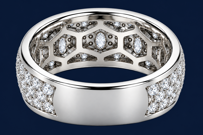 “Iced Out” Diamond Band Ring