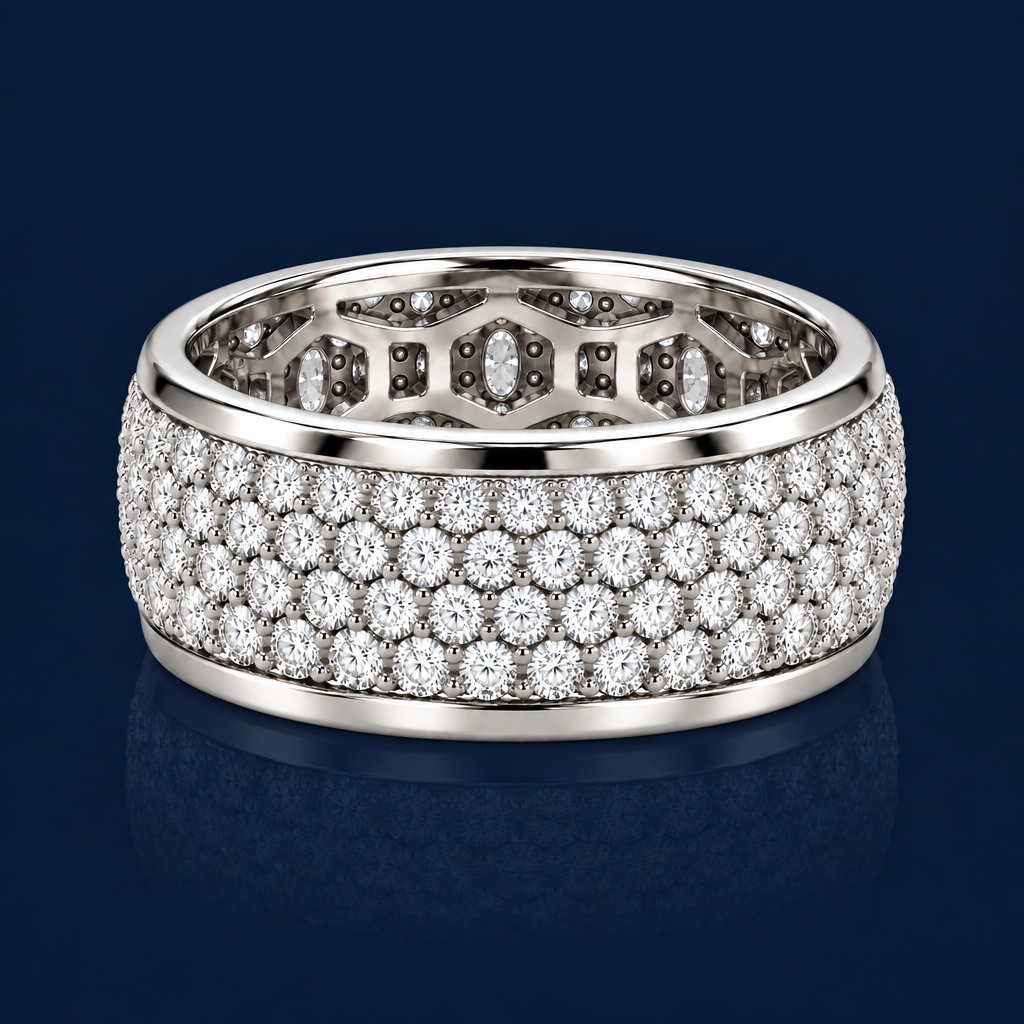 “Iced Out” Diamond Band Ring