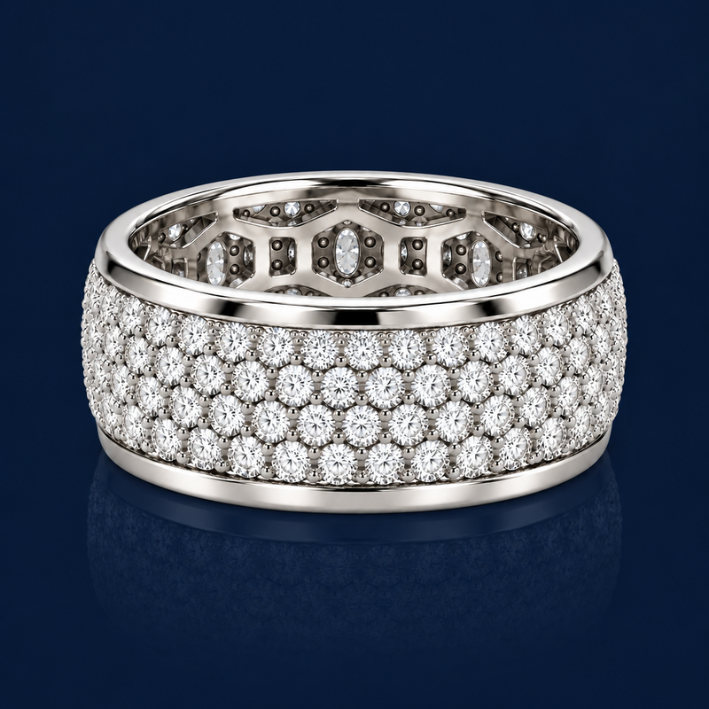“Iced Out” Diamond Band Ring