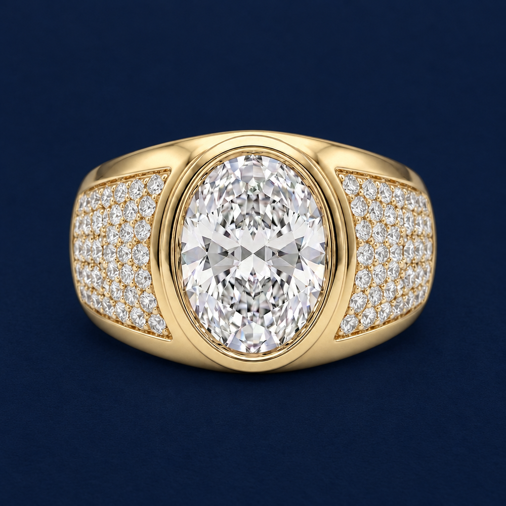 Oval Diamond Ring Band