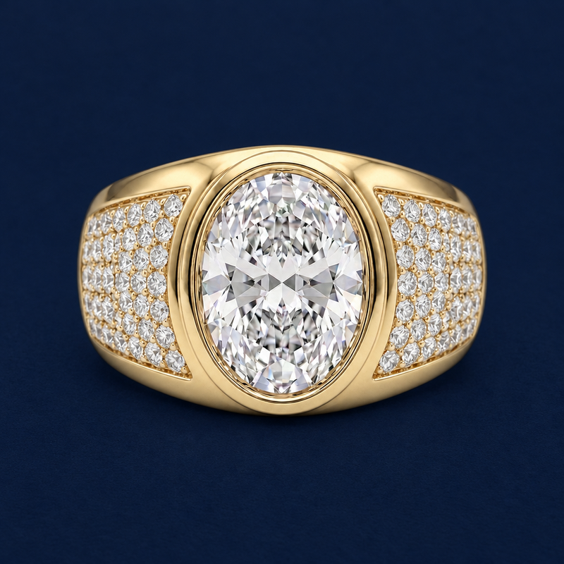 Oval Diamond Ring Band