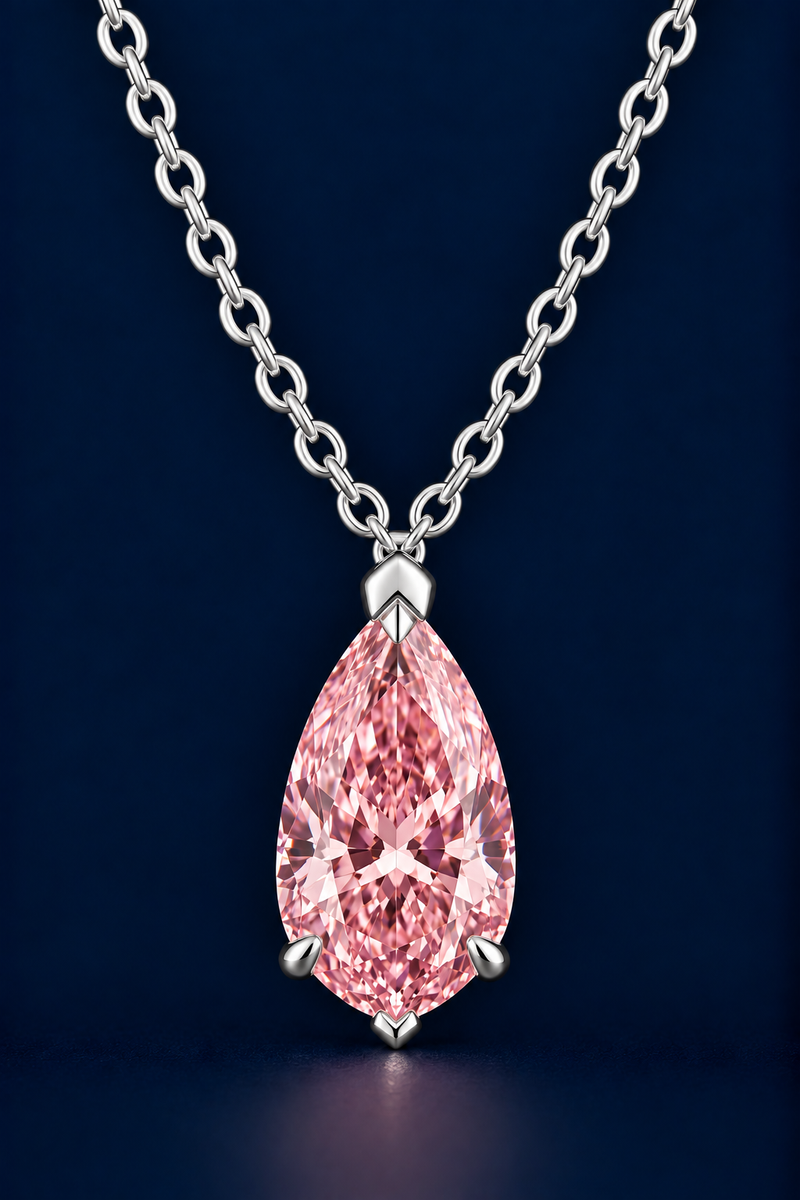 Pear Cut Pink Diamond Pendant