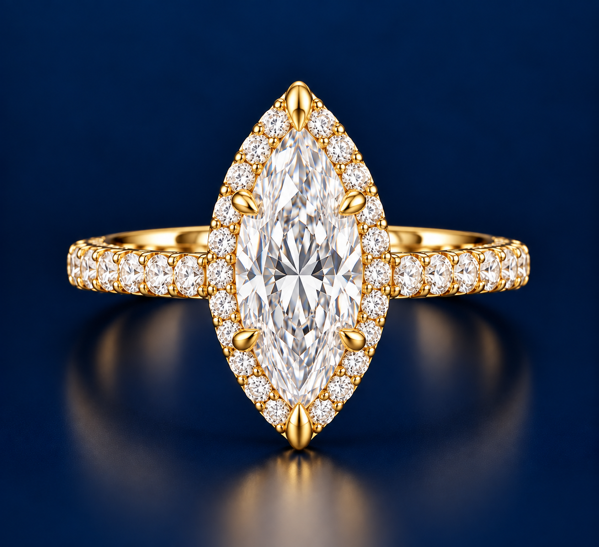Marquise Cut Pavé Engagement Ring