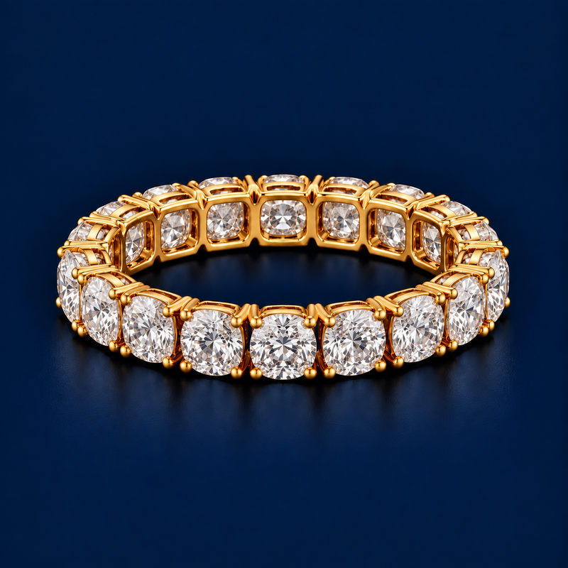 Round Cut Diamond Wedding Band