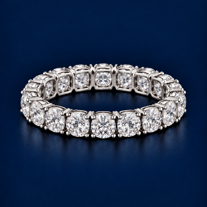 Round Cut Diamond Wedding Band