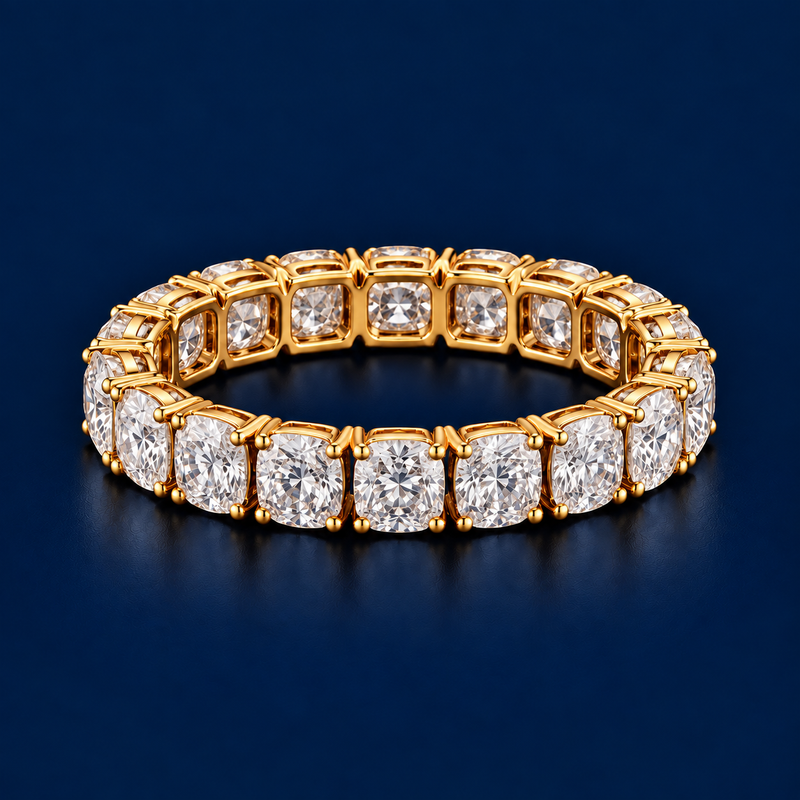 Cushion Cut Diamond Wedding Band