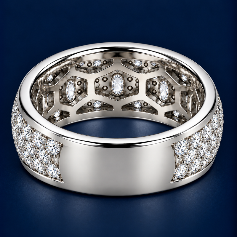 “Iced Out” Diamond Band Ring