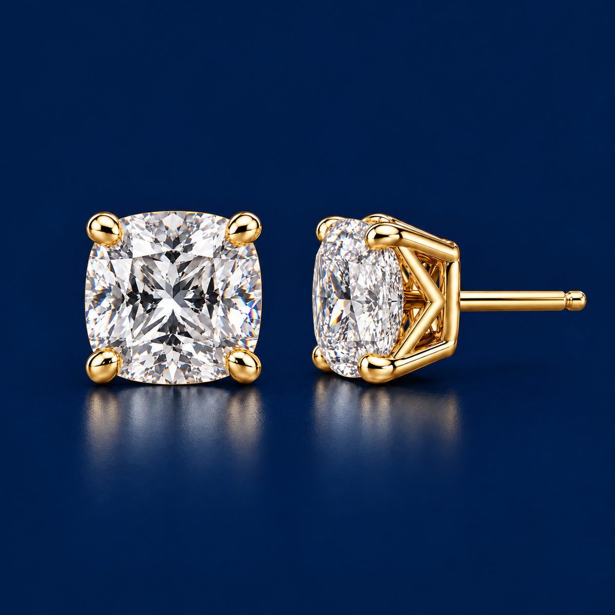 Cushion Diamond Stud