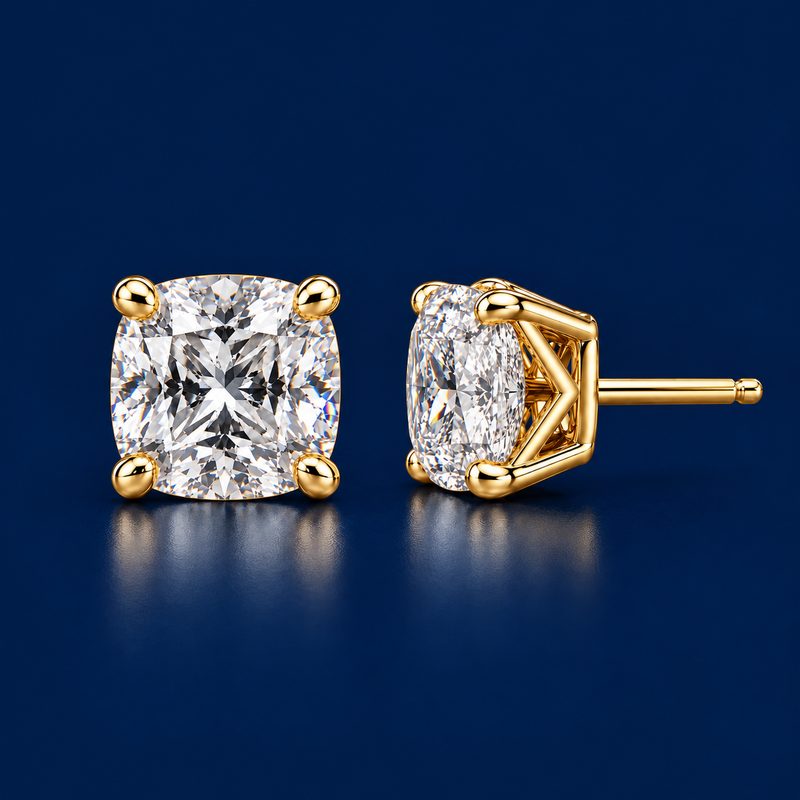Cushion Diamond Stud